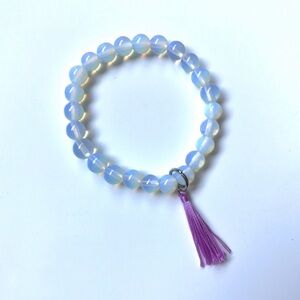 Opalite Mala Bead Bracelet NWOT purple bohemian